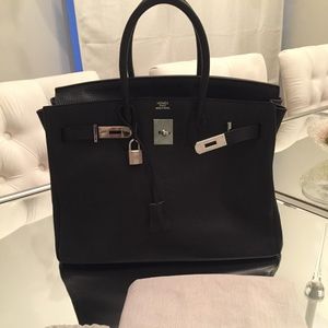 Hermès Birkin 35 Togo Leather Palladium Bag